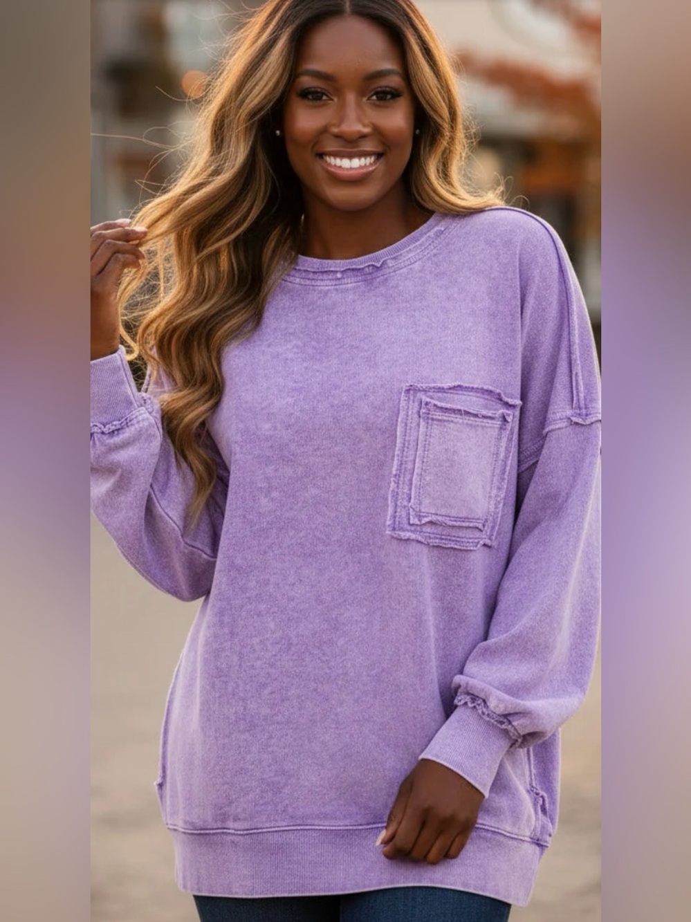French Terry Exposed Seam Sweatshirt - Small